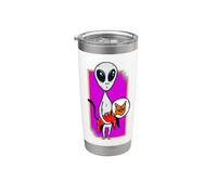 Gato Galáctico Alienígena y Espacio Exterior OVNI Cohete Místico Gatito Vaso térmico de acero inoxidable de doble pared