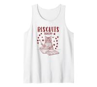 Gato Galletas Lindas Panadería Retro Impresión Camiseta sin Mangas