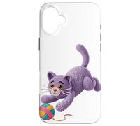 Gato Ganchillo Hilo Tejido a Ganchillo Ganchillera Tejedora Carcasa para iPhone 16 Plus