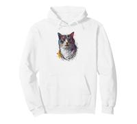 Gato garabateo Abstracto Dibujo Minimalista Gato Arte Sudadera con Capucha