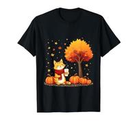 Gato Gatito con café Helado Debajo del árbol de otoño Gato Hello Autumn Camiseta gráfica económica, Hombre, Negro, S