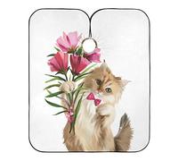 Gato Gatito Con Flor Capas De Corte Peluqueria Ligera Barbero Capas Impermeable Cortar Cabello Delantal Para Peluquería Niños Peluquero 140X168Cm