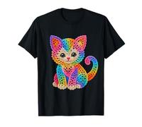 Gato Gatito Gato Colores Arco Iris Estilo Gato Impresión Formas Mania Camiseta