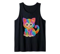 Gato Gatito Gato Colores Arco Iris Estilo Gato Impresión Formas Mania Camiseta sin Mangas
