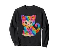 Gato Gatito Gato Colores Arco Iris Estilo Gato Impresión Formas Mania Sudadera