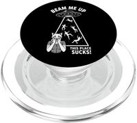 Gato Gatito Retro UFO Nave Espacial PopSockets PopGrip para MagSafe