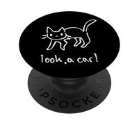 Gato Gatito Tomcat Meme Mira un Coche PopSockets PopGrip Adhesivo