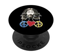 Gato Gato Peace Peace Símbolo Corazón Corazón Jesús Animales Amigo PopSockets PopGrip Adhesivo