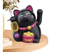 Gato genérico - Gato Agitante Con Energía Solar | Decoración Maneki Neko | Material ABS, 4x4x5.5 Cm/1.57x1.57x2.17 pulgadas, brazo móvil, para oficina en casa, oficina del coche, recepción R