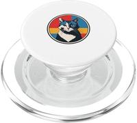Gato geométrico en círculo PopSockets PopGrip para MagSafe