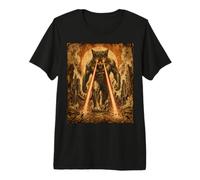 Gato Gigante Paseo Láser Ojos Vintage Kaiju City Camiseta Premium