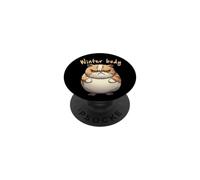 Gato Gordo Gracioso Cuerpo de Invierno No Estoy Contento PopSockets PopGrip Adhesivo