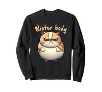 Gato Gordo Gracioso Cuerpo de Invierno No Estoy Contento Sudadera