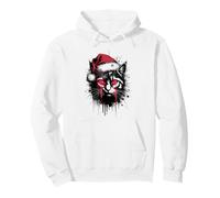 Gato gótico de Navidad Grunge Horror Cat Santa Hat Witchy Xmas Sudadera con Capucha