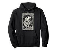 Gato gótico Esqueleto Lovers Tarot Card Art Cat Lover Mujeres Sudadera con Capucha