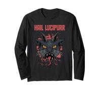Gato gótico Lucipurr Demonio Gatito Oculto Humor Oscuro Arte Mascota Manga Larga