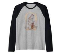 Gato Gótico Negro Gótico Bruja Oculto Camiseta Manga Raglan