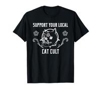 Gato gótico Oculto Amante de Las Mascotas Pentagrama Gato Culto Humor Arte Camiseta