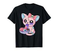 Gato gótico pastel kawaii comiendo fideos ramen anime bruja Camiseta
