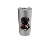 Gato gótico y calavera de alma nocturna Vaso térmico de acero inoxidable de doble pared