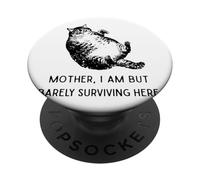 Gato Gracioso Humor Gato Gordo Amante Gatos Mamá PopSockets PopGrip Adhesivo