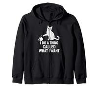 Gato gracioso I Do What I Want Sarcastic Kitty Sudadera con Capucha
