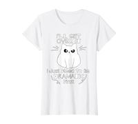 Gato Gracioso, lo superaré, Solo Necesito ser dramático Primero Camiseta gráfica económica, Mujer, Blanco, L