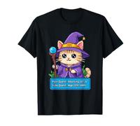 Gato Gracioso Mago Pixel Art Quest Adulting Siesta Meme Camiseta
