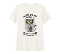 Gato Gracioso ya Molesto Déjame Solo Kitty Camiseta Premium