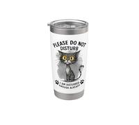 Gato gracioso ya molesto Déjame solo Kitty Vaso térmico de acero inoxidable de doble pared
