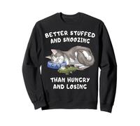 Gato Gris Divertido Duerme Feliz Y Satisfecho Sudadera