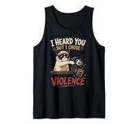 Gato Gruñón Actitud Humor Camiseta sin Mangas