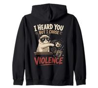 Gato Gruñón Actitud Humor Sudadera con Capucha