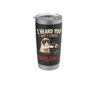 Gato Gruñón Actitud Humor Vaso térmico de acero inoxidable de doble pared