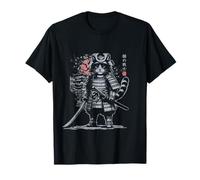 Gato Guerrero Samurai Japonés Camiseta