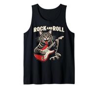 Gato Guitarra Eléctrica Rock and Roll Rocker Kitten Hombres Niños Niños Camiseta sin Mangas