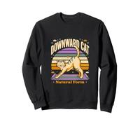 Gato hacia Abajo Forma Natural Yoga Retro Atardecer Sudadera