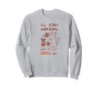 Gato haciendo vertido, comenzaré a trabajar cuando mi café lo haga Sudadera