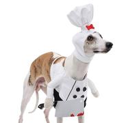 Gato Halloween Disfraces, Spooky Kitten Chef, Adjustable Kitten Outfits, Puppy Dress Accessories for Dressing Up Pets at Parties Birthday, Small Medium Large, White Black