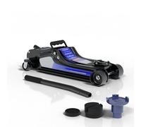 Gato hidráulico de 2,5 T, con revestimiento de goma, ruedas portátiles de 360°