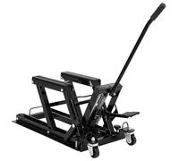 Gato hidráulico de elevación de tijera para motocicleta de 1500 libras con pedal de pie y ruedas, soporte de altura ajustable portátil para garaje, taller y mantenimiento de ATV