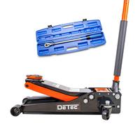 Gato Hidráulico Plano DeTec 3T para Auto + Llave de Torque 1/2 Pulgada