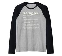 Gato Hugger Definición Divertido Diccionario Estilo Felino Amante Camiseta Manga Raglan