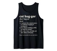 Gato Hugger Definición Divertido Diccionario Estilo Felino Amante Camiseta sin Mangas