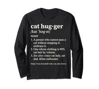 Gato Hugger Definición Divertido Diccionario Estilo Felino Amante Manga Larga