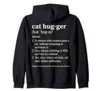 Gato Hugger Definición Divertido Diccionario Estilo Felino Amante Sudadera con Capucha