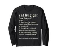 Gato Hugger Diccionario Amante Gato Divertido Definición Felina Manga Larga