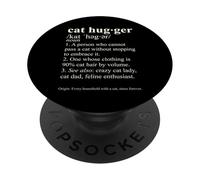 Gato Hugger Diccionario Amante Gato Divertido Definición Felina PopSockets PopGrip Adhesivo
