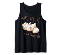 Gato introvertido divertido anti social Lo siento no puedo ir gato de interior Camiseta sin Mangas