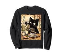 Gato japonés Anime café té Chino Kawaii Gatito Lindo Sudadera